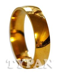 In Stock 18K Gold Plated Polished Stainless Steel Wedding Band 17MM Diameter