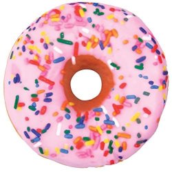 Iscream Sugar-riffic Donut Shaped Bi-color 16 Photoreal Print Microbead Pillow Pink Front chocolate Back 16WX16H