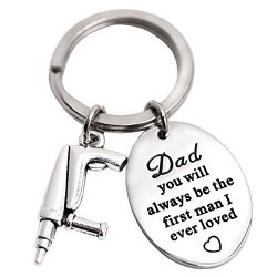 Father Of The Bride Keychain The First Man I Ever Loved Keyring Stainless Steel Keychain