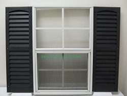 Shed Window And Shutters Pair 18" X 27" White J-channel Mount Storage Shed Playhouse Maroon