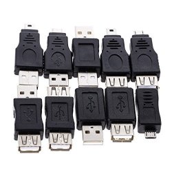 Mmdex 10PCS Otg 5PIN F m Changer Adapter Converter USB Male To Female Micro USB