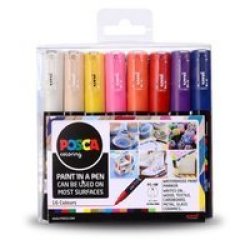 Uni Marker PC-1M Set - Extra-fine Pin Tip 0.7MM 16 X Assorted Colours