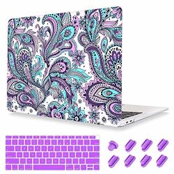 Crystal Print Plastic Hard Case With Purple Keyboard Cover And Dust Plug For Apple Macbook 12 Inch With Retina MODEL:A1534 Tribal Ethnic