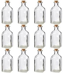 Juvale Clear Glass Bottles With Cork Lids- 12 Pack Of Small Transparent Jars With Stoppers For Vintage Wedding Decoration Diy Home Party Favors 4.75 X 2 X 2 Inches