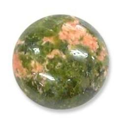 Unakite - Green With Mottled Red Round Cabochon - 1.55cts