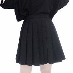 Packitcute Teen Girls Pleated Skirt Japanese Style High Waist Summer MINI School Skirts Medium Black