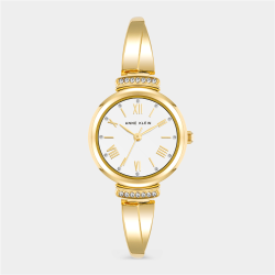 Anne Klein Gold Plated Round Bracelet Watch