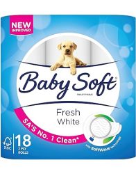 Baby Soft 2 Ply Fresh White Toilet Tissue 18 Roll
