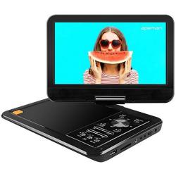 Apeman 10.5" Portable DVD Player With Swivel Screen Remote Control Support Sd Card USB DVD Av In out Earphone Speaker 5 Hours Built-in Rechargeable B
