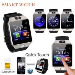 Bluetooth Dz09 Smart Watch Phone + Camera Sim Card For Android Ios Phones Black + Silver