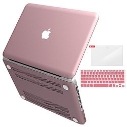 Ibenzer Basic Soft-touch Series Plastic Hard Case Keyboard Cover Screen Protector For Apple Old Macbook Pro 13-INCH 13 With Cd-rom A1278 Rose Gold