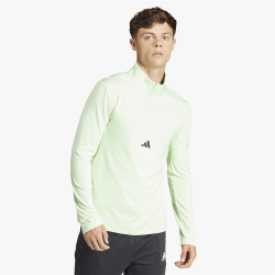 Adidas Mens 1 4 Zip Long Sleeve Green Workout Top