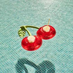 Vqp Cherry Shaped Red Swimming Pool Drink Holders Party Adult Inflatable Pool Accessories Double Kids Swimming Floating