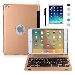 Ipad MINI 4 Keyboard Case Boriyuan Bluetooth Wireless Keyboard Folio Flip Smart Cover For Apple 4 2015 Release With Folding Stand And