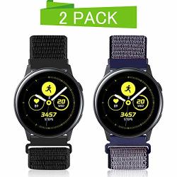 Wniph 22MM Quick Release Watch Band Compatible With Samsung Galaxy huawei pebble asus ticwatch Smart Watch Soft Nylon Lightweight Breathable Replacement Sport Strap Dark Black+midnight Blue 22MM