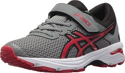 Asics Kids Baby Boy's GT-1000 6 Ps Toddler little Kid Stone Grey classic Red black 10 M Us Toddler