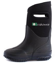 Oakiwear Children's Neoprene Rain Boots Snow Boots Muck Rain Boots Black 10T