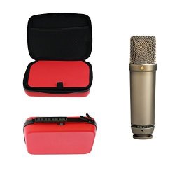 Navitech Red Podcast Microphone Shock Proof Carry Case For Therode NT1-A