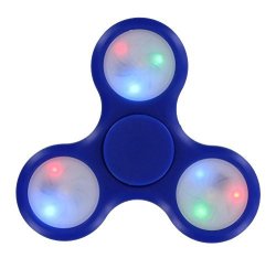 Fidgetec Premium Water Resistant Tri Fidget LED Hand Spinner With On off Switch And 2 Mode Flashing LED Lights - Blue