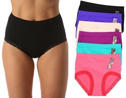 JUST Intimates 6P-33016-M Briefs panties For Women Pack Of 6