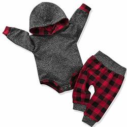 Newborn Baby Boy Clothes New To The Crew Letter Print Hoodies + Long Pants 2PCS Outfits Set 9-12 Months Grey