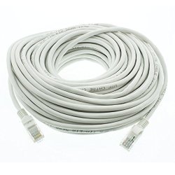 R-tech RJ45 CAT5E Network Ethernet Cable 60 Feet 18.2 Meters White