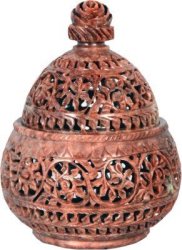 Marble Candle Lamp 16 Cm Haandi Shape Hand Stone Carved Indian A154