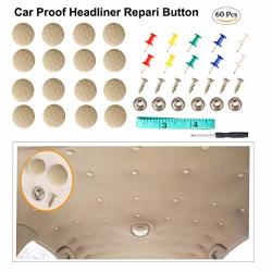 Qitong Car Proof Repair Rivets Headliner Repair Button 60 Pcs Auto Roof Snap Rivets Retainer Design For Interior Ceiling Cloth Fixing Screw Cap Roof