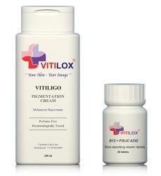 Vitiligo Pigmentation Cream & Vitamins B12 Folic Acid & D3