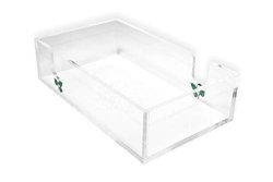 Guest Towel Holder Tray Paper Napkins - Stylish Acrylic Bathroom Napkin Holder - Great For Guest Bedrooms En Suites Vanity Tables