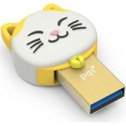 Connect 303 Lucky Cat 16GB USB 3.0 MICRO USB Dual Flash Drive - Gold