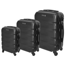 Aviator Luggage Suitcase Bag - Set Of 3 - Black