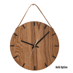 Liam Wall Clock In Oak - 250MM Dia Natural Bold White Second Hand