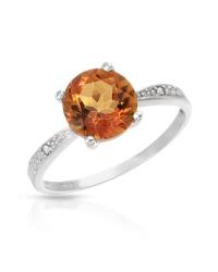1.71ctw Natural Topaz And Diamond Engagement Ring In 925 Sterling Silver- Size 7