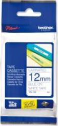 Brother TZ-233 P-touch Laminated Tape Blue On White 12MM X 8M