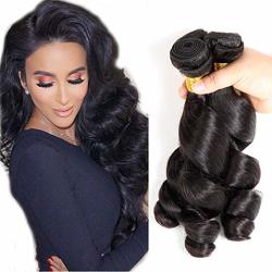 GRAND 8A Loose Wave 3 Bundles Hair Peruvian Virgin Hair 100% Unprocessed Weave Human Hair Bundles 300G By Yuzhu Hair 16" 18" 20" Natural Black