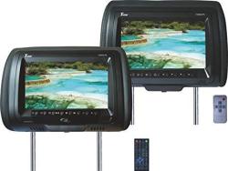 Tview T939DVPL-BK Car Headrest Monitor With DVD Player - Black