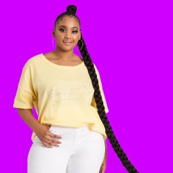 Donnay Plus Size Novelty Summer Something Dropped Shoulder Yellow Top