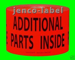Jenco-label HS3501R 500 3X5 Additional Parts Inside Label sticker