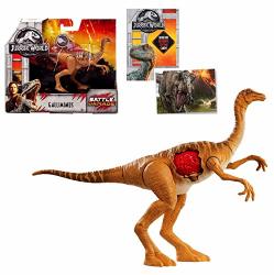 Jurassic World Gallimimus Battle Damage 6" Action Figure + One Premium Jurassic World Trading Card. Bundle Set Of 2 Items