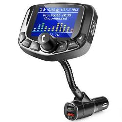 ZEEPORTE Bluetooth Fm Transmitter For Car 1.8 Color Screen Wireless Bluetooth Fm Radio Adapter QC3.0 Qucik Charger With Eq Mode 3 USB Ports 4