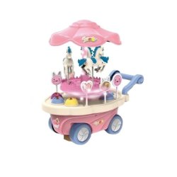 Kids Carousel Candy Cart Play Set Pink
