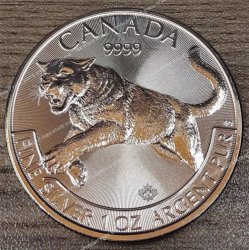 Canadian Cougar 1OZ Silver Coin Uncirculated