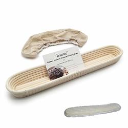 Dgtek 9 inch Triangle Banneton Brotform Bread Proofing Basket Natural Rattan Cane Handmade & Linen Liner Cloth 