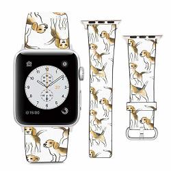Compatible With Apple Watch Wristband 38MM 40MM Puppy Beagle Dogs Breed Pu Leather Band Replacement Strap For Iwatch Series 5 4 3 2 1
