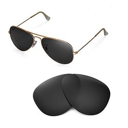 Walleva Replacement Lenses For Ray-ban Aviator Large Metal RB3025 58MM Sunglasses - Multiple Options Available Black - Polirazed