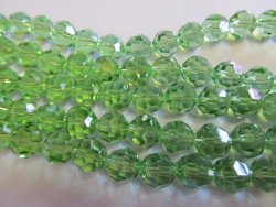 Green Crystal Round BEADS-10PC