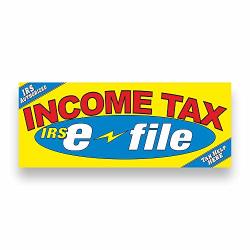 Income Tax E-file Yellow Vinyl Banner 5 Feet Wide By 2 Feet Tall