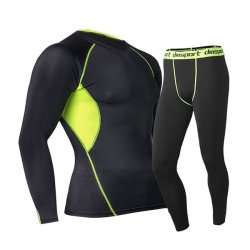 Pro Sports Fitness Suit Mens Breathable Thermal Quick Dry Tight Elastic Outdoor