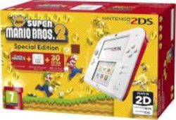 Nintendo 2DS Handheld Console in White & Red with Super Mario Bros. 2